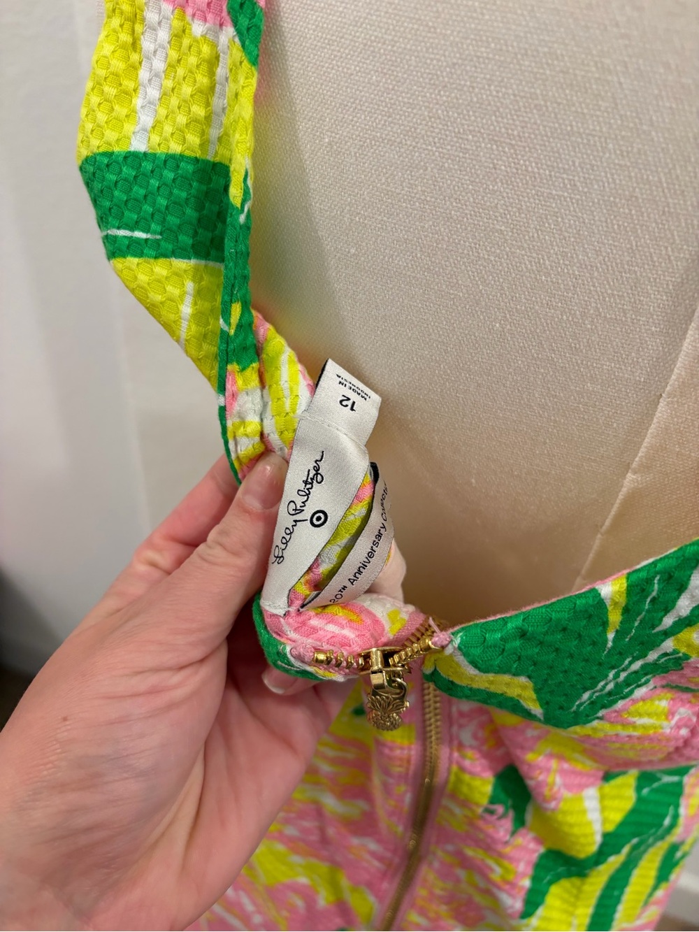 Lilly Pulitzer Target Collab sleeveless Floral Shift Dress in Pink & Green 12 - Picture 5 of 6